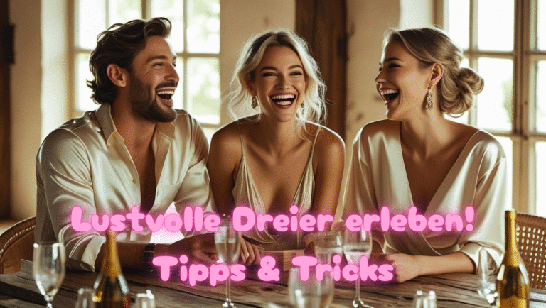 Drei Models sitzen fröhlich am Tisch und unterhalten sich begeistert über ihren bevorstehenden Dreier.
