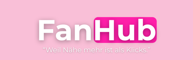 FanHub Community Banner in Pastellrosa und Pink mit elegantem Schriftzug – Symbol für echte Verbindung zwischen Fans und Creatorn, Teil des PPSHQ Netzwerks.