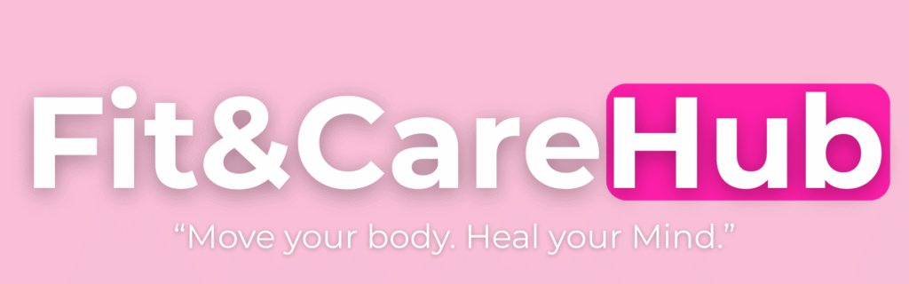 Fit&CareHub Banner in Pastellblau – Plattform für Selfcare, Fitness, mentale Stärke und sexuelle Gesundheit von PPSHQ