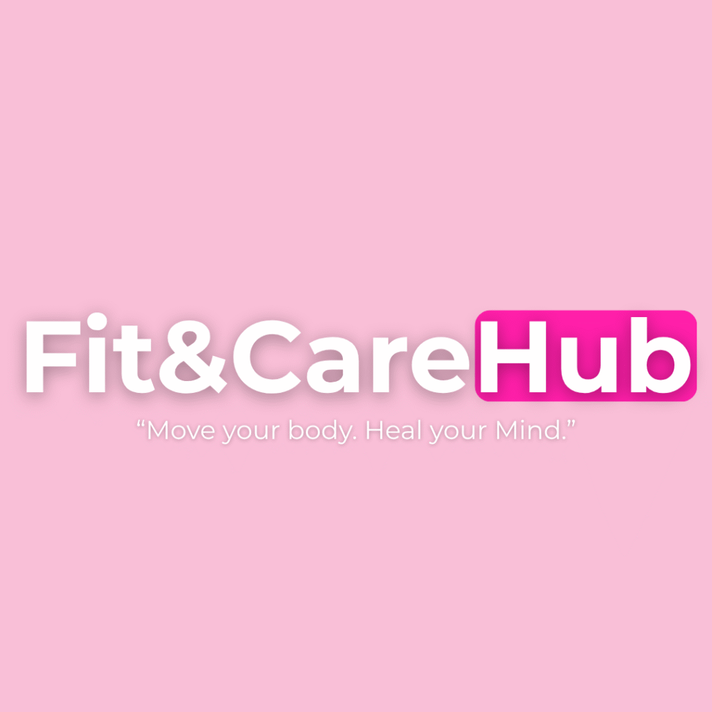 Fit&CareHub Banner in Pastellblau – Plattform für Selfcare, Fitness, mentale Stärke und Sexual Balance von PPSHQ